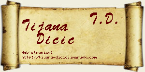 Tijana Dičić vizit kartica